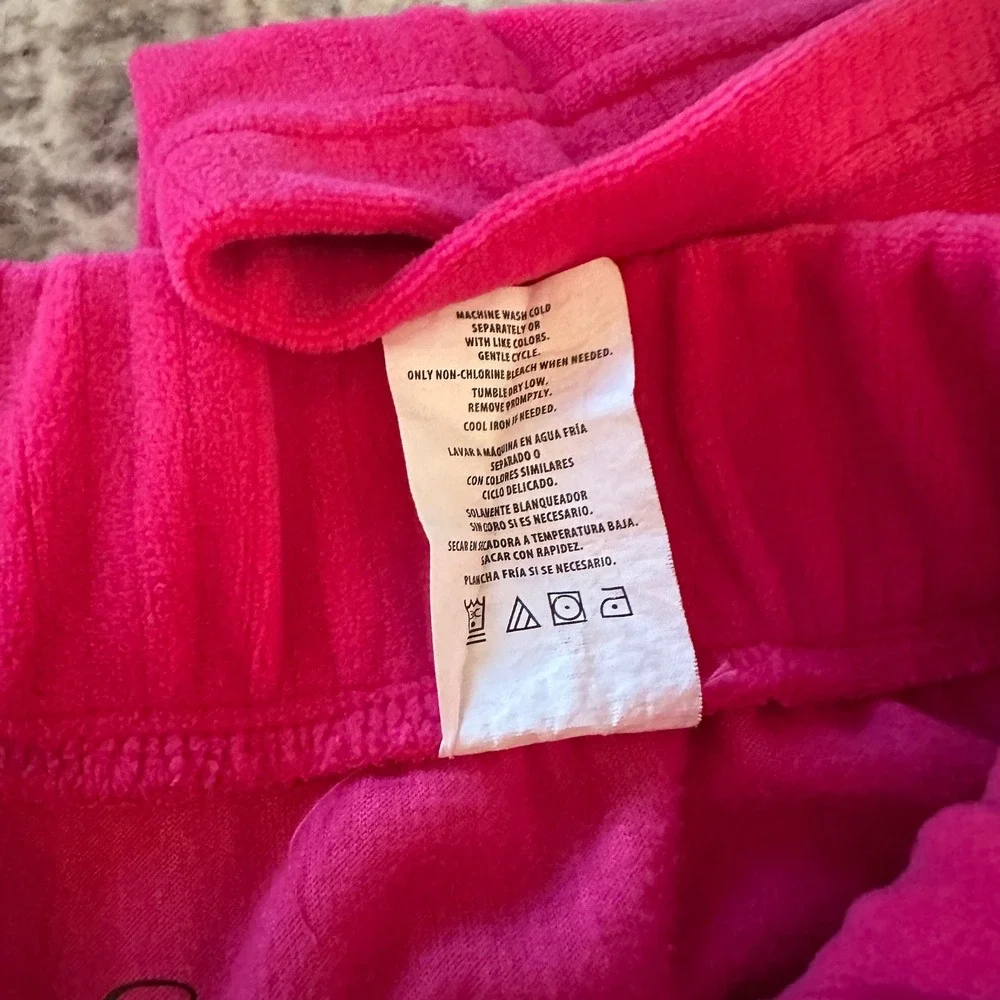 Jessica Simpson Hot Pink Velour Pants Size M Flare Leg Fuchsia Super Soft